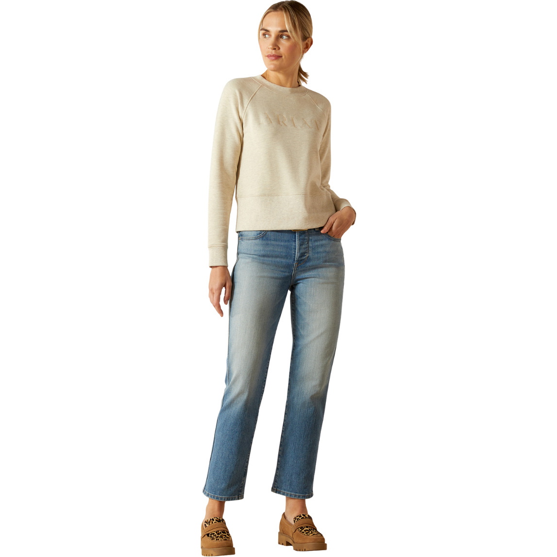2025 Ariat Damen Martine Sweatshirt 10062860 - Pelican Heather